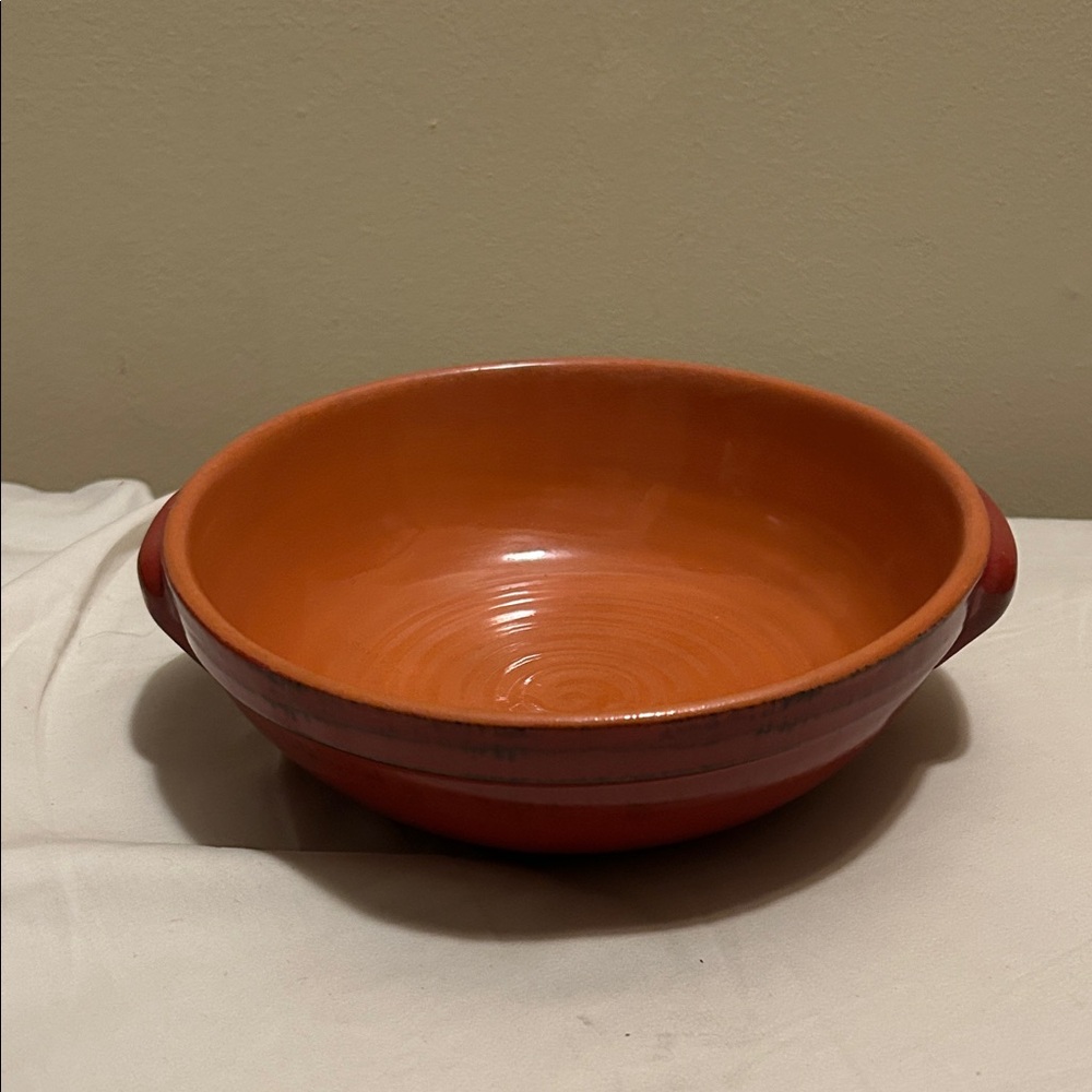 noemi ceramiche Terracotta Orange Ceramic Serving Bowl and Cooking Bowl